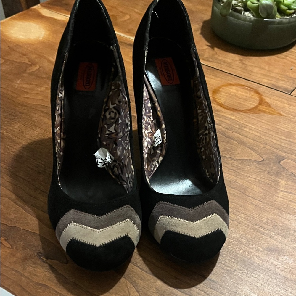 Boho Stylish Black and Tan Women's Heels - Missoni/Target collab